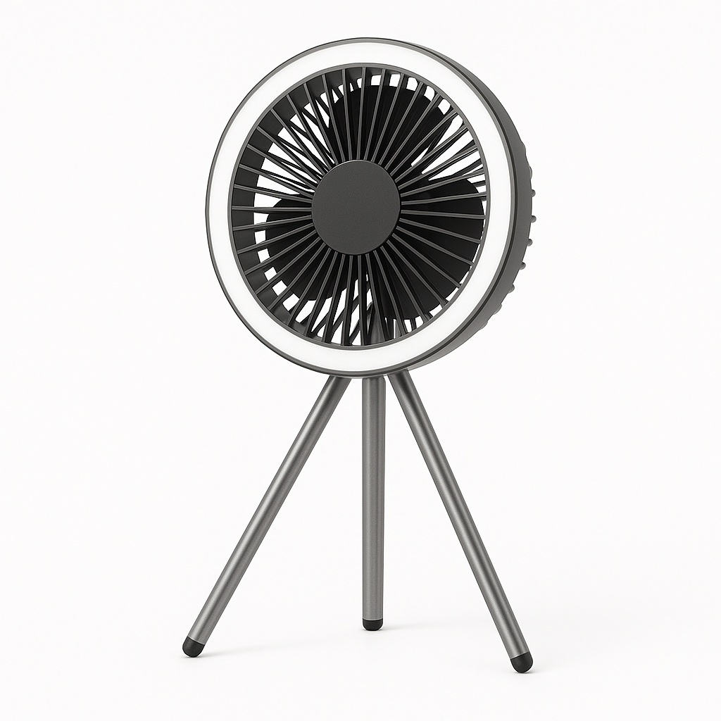 Cordless Camping Fan with Power Bank and Light